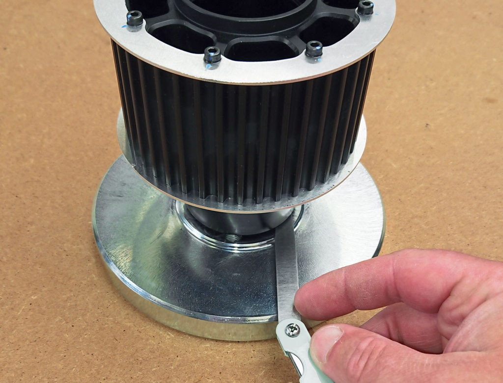 Measuring the balance weight after taper grinding